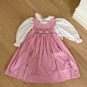 handmade pink snowman dress